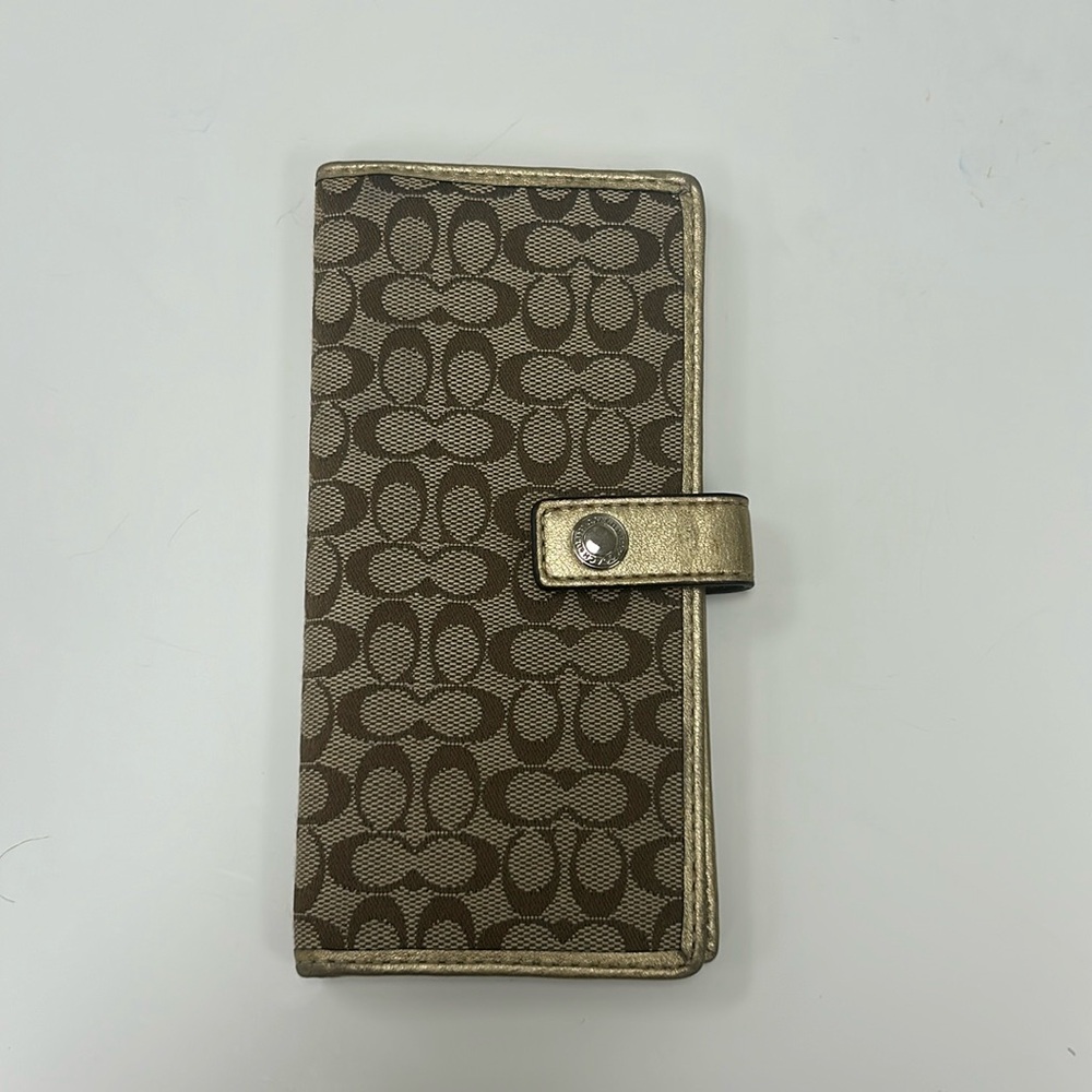 Brown and gold wallet